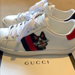 Gucci | Shoes | Gucci Ace Embroidered Sneakers Dog | Poshmark